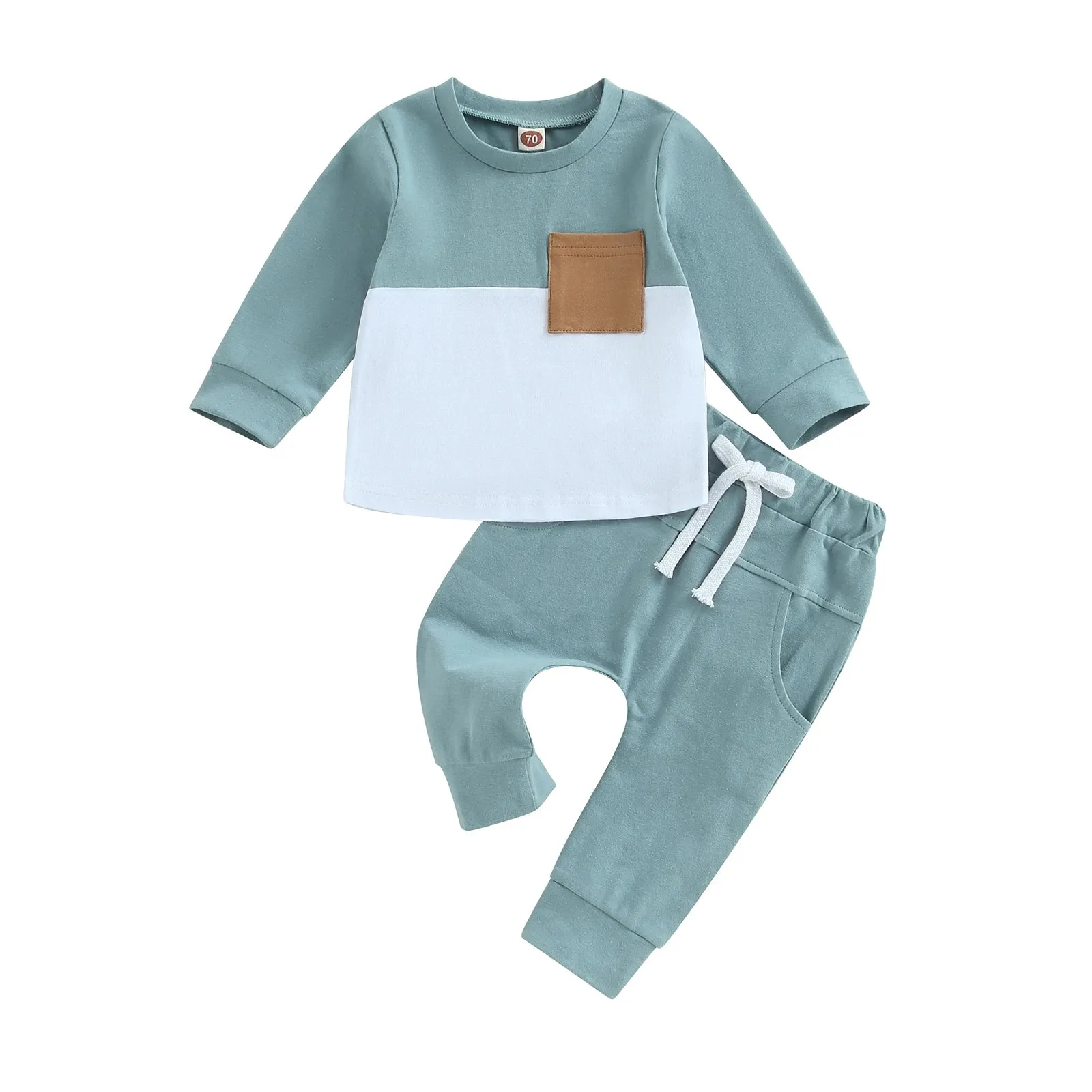 2PCS  Warm Sweatshirts and Long Pants Baby Tracksuit