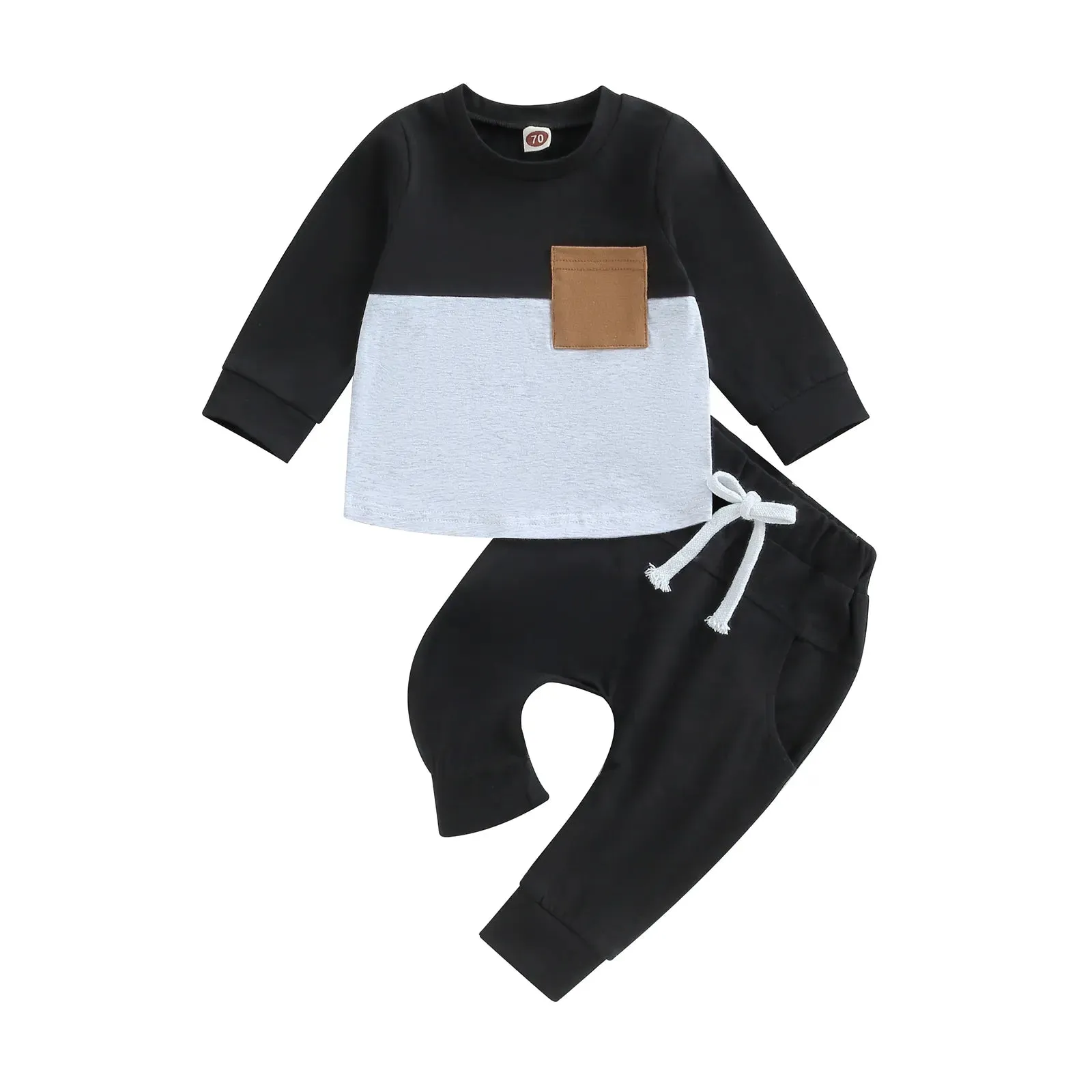 2PCS  Warm Sweatshirts and Long Pants Baby Tracksuit