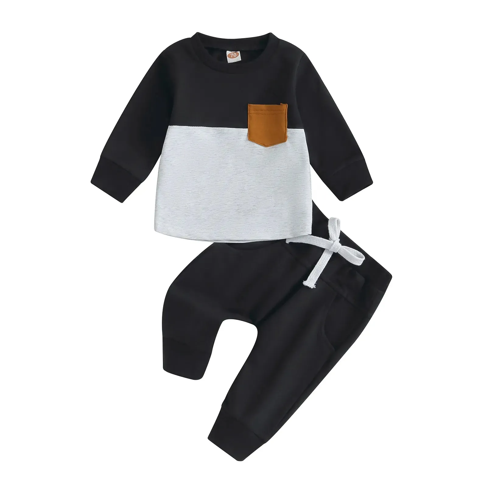 2PCS  Warm Sweatshirts and Long Pants Baby Tracksuit