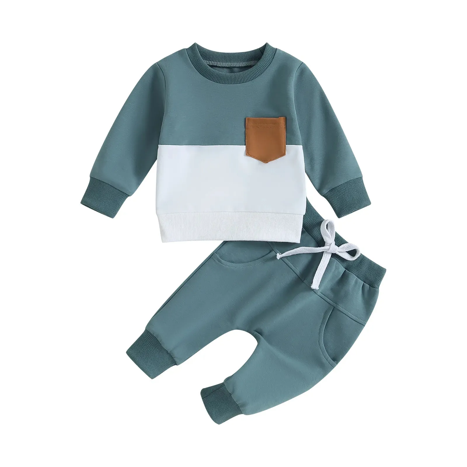 2PCS  Warm Sweatshirts and Long Pants Baby Tracksuit
