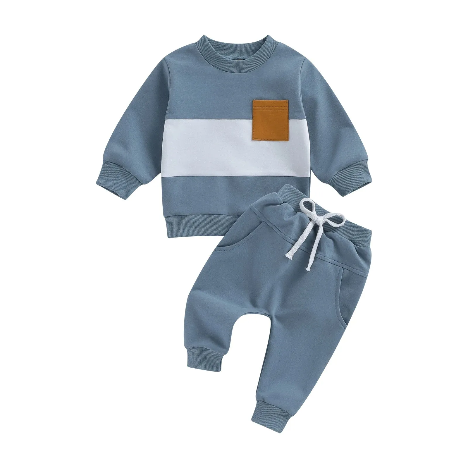 2PCS  Warm Sweatshirts and Long Pants Baby Tracksuit