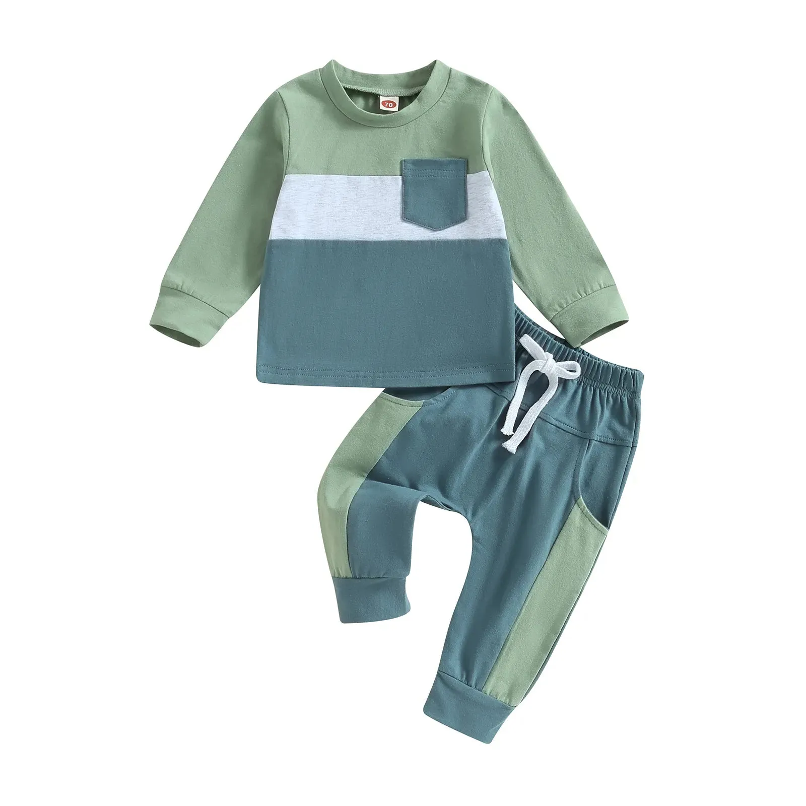 2PCS  Warm Sweatshirts and Long Pants Baby Tracksuit