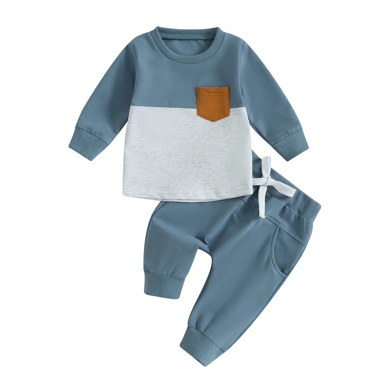 2PCS  Warm Sweatshirts and Long Pants Baby Tracksuit