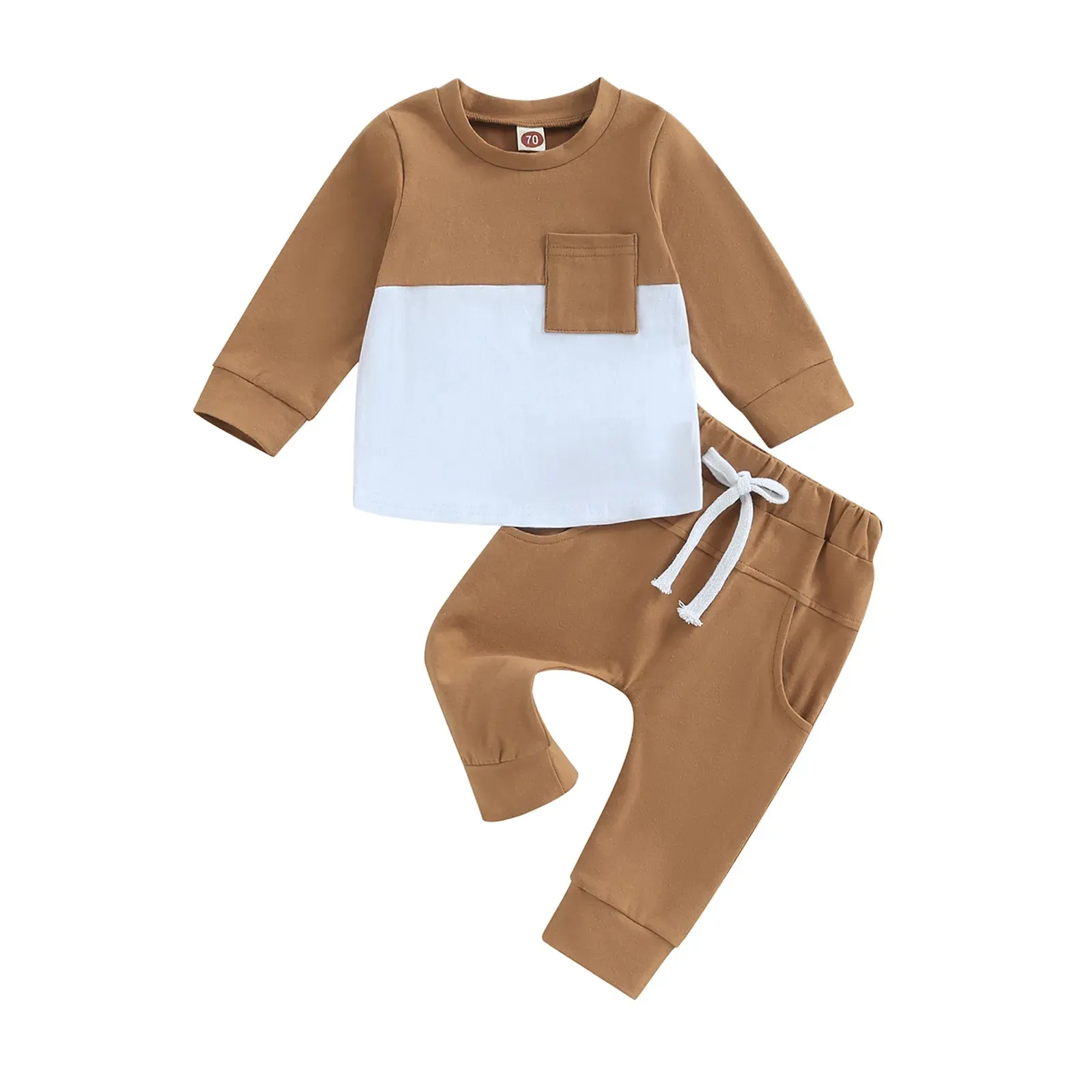 2PCS  Warm Sweatshirts and Long Pants Baby Tracksuit