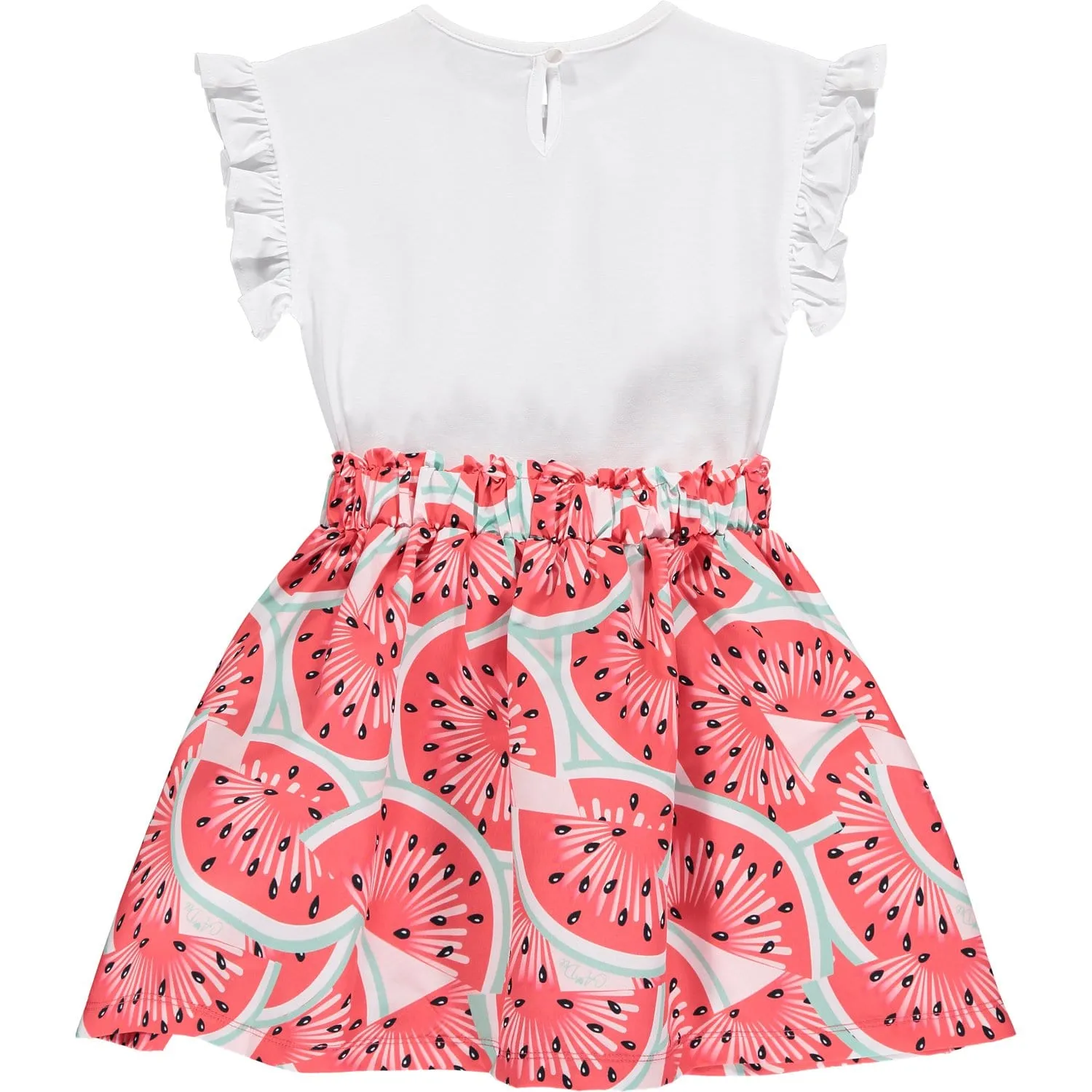 A DEE - Elena Watermelon Mixed Dress - White