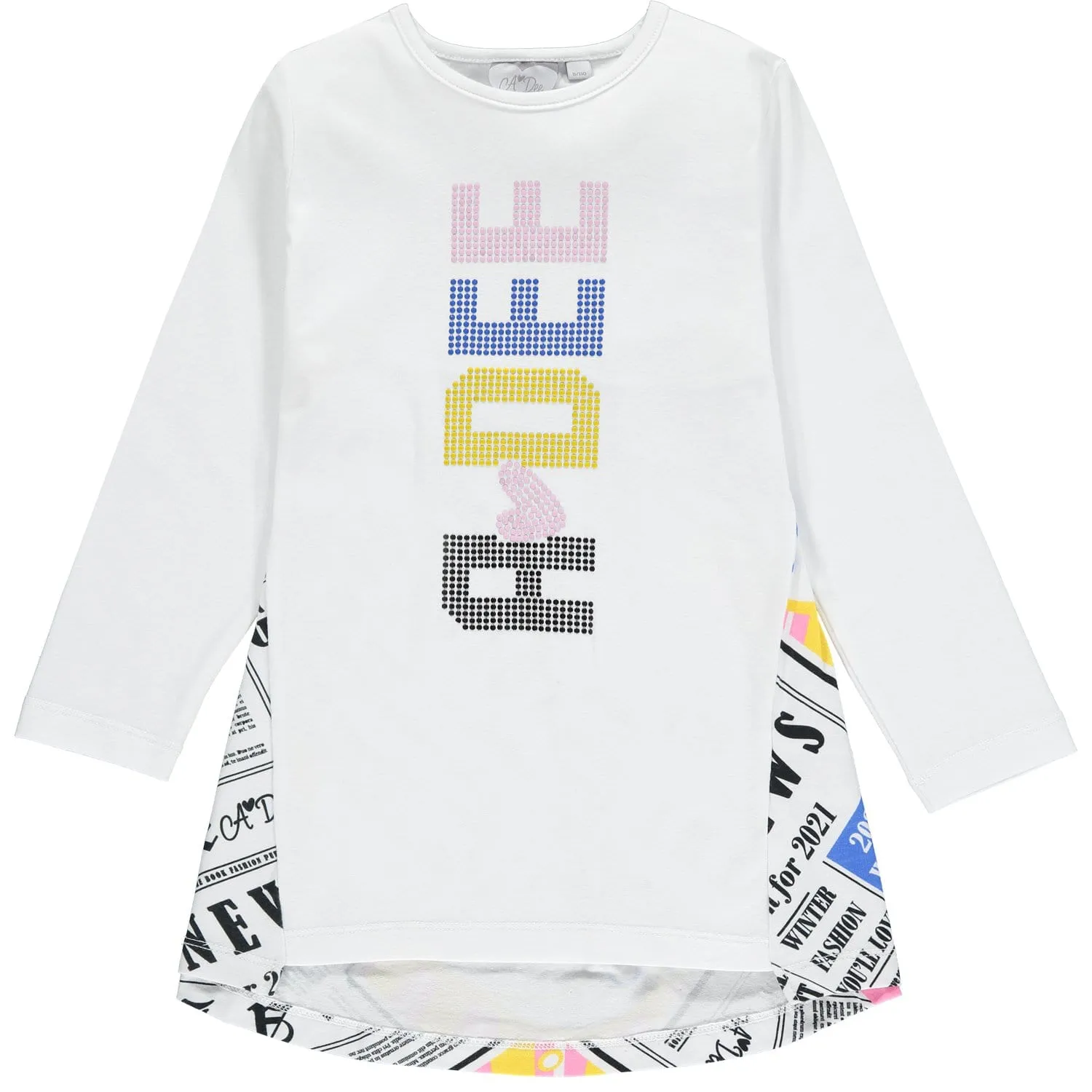 A DEE - Newspaper Back Legging Set - White