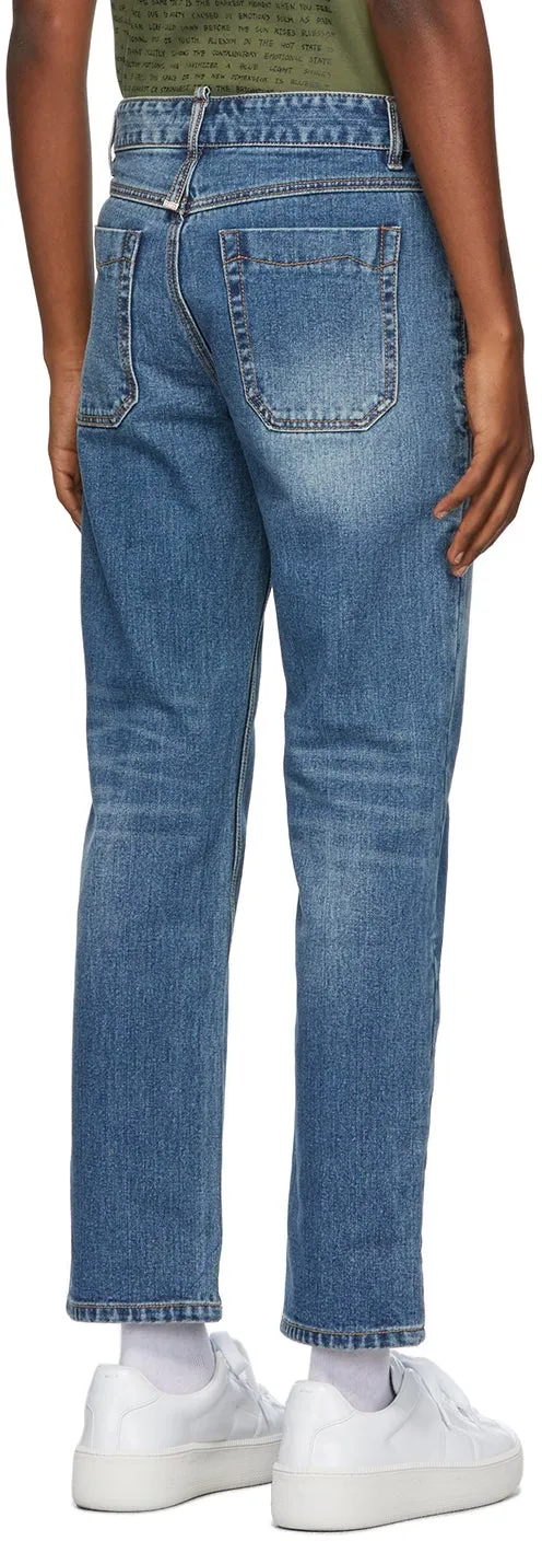 ADER error Blue Collage Pollshing Jeans