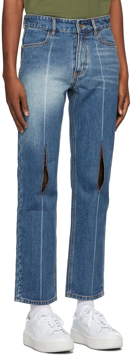 ADER error Blue Collage Pollshing Jeans