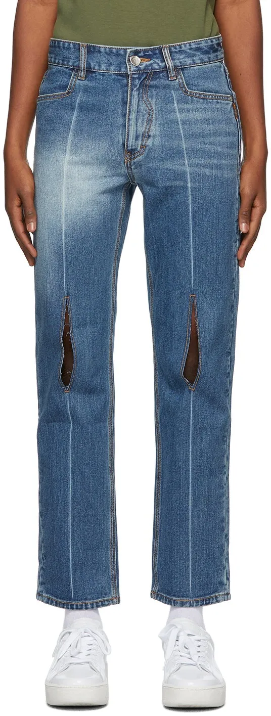 ADER error Blue Collage Pollshing Jeans