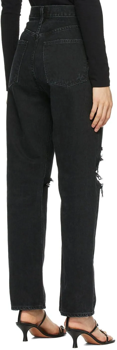 AGOLDE Black 90's Mid-Rise Loose Fit Jeans