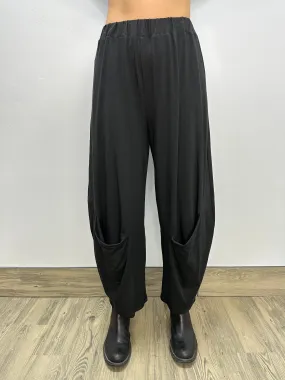 Black Modal Flowy Lucille Crop Pant
