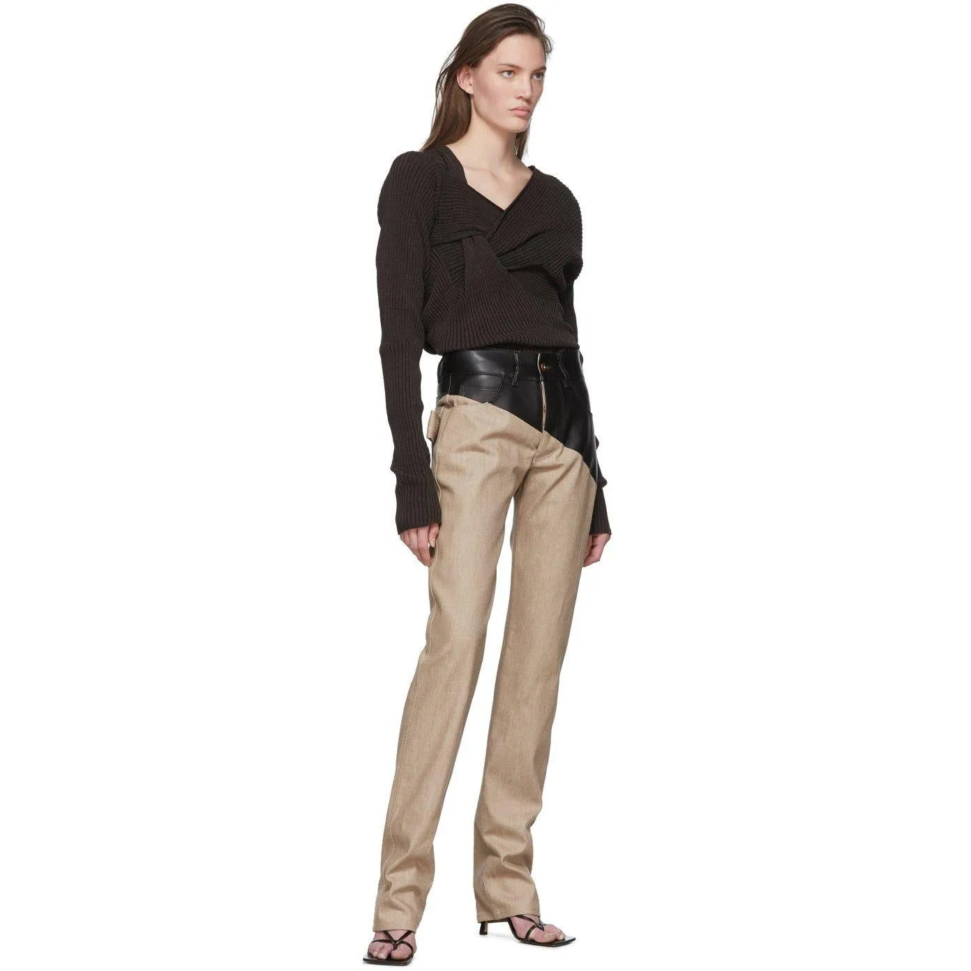 Bottega Veneta Brown Leather Jeans