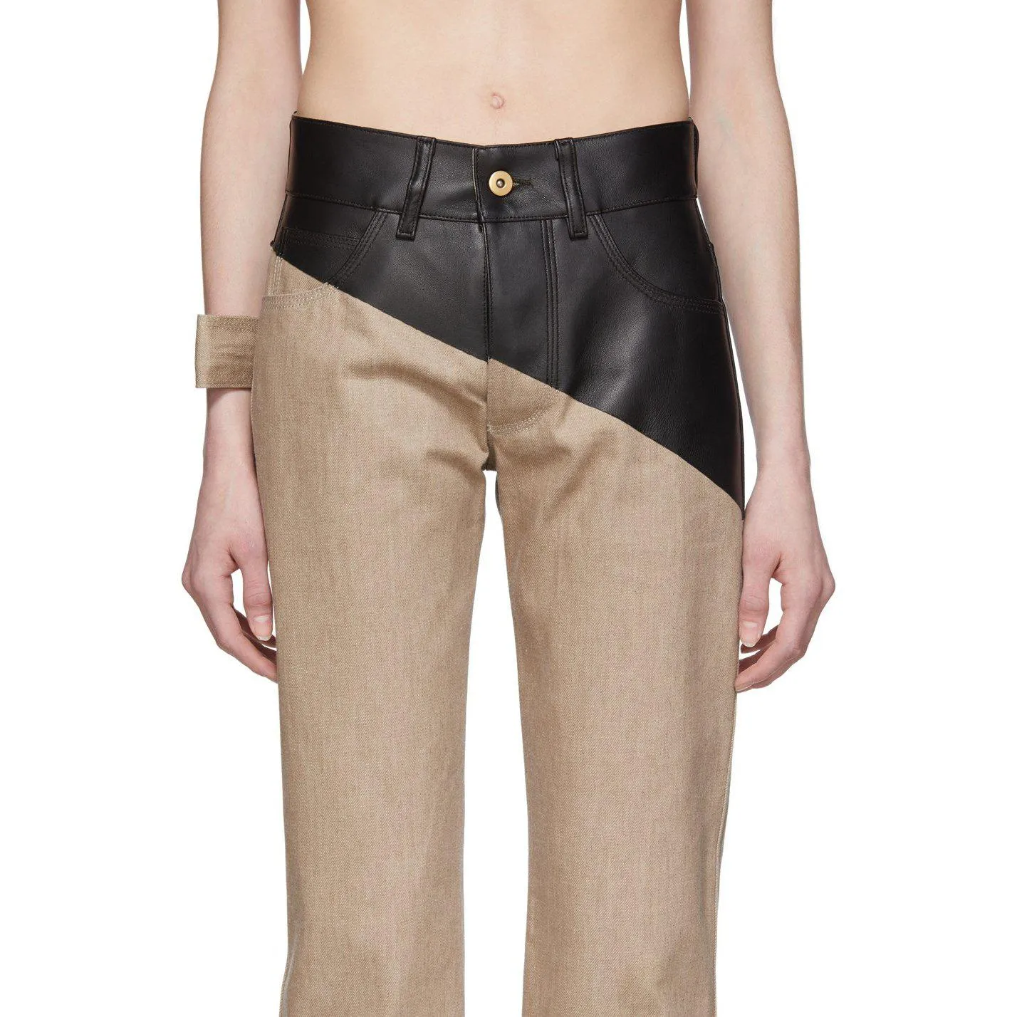 Bottega Veneta Brown Leather Jeans