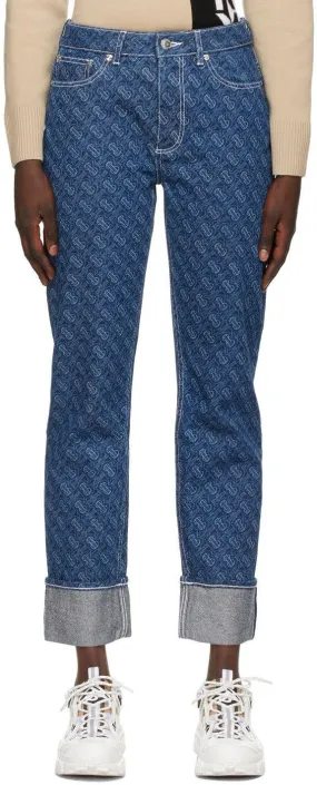 Burberry Blue TB Print Jeans