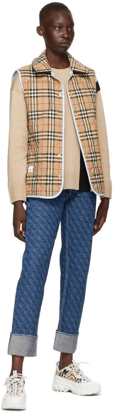 Burberry Blue TB Print Jeans