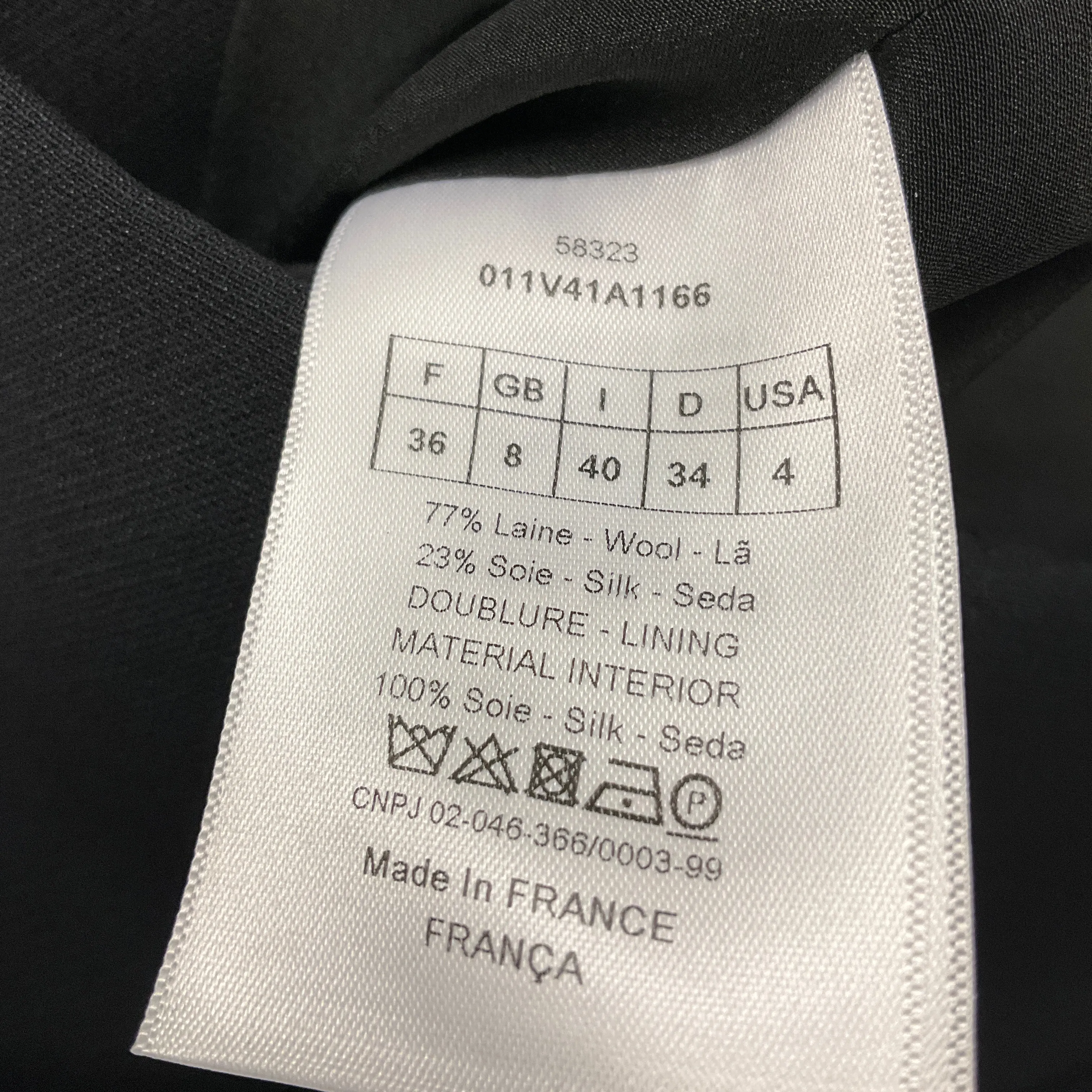 Christian Dior Black Structured Wool Jacket