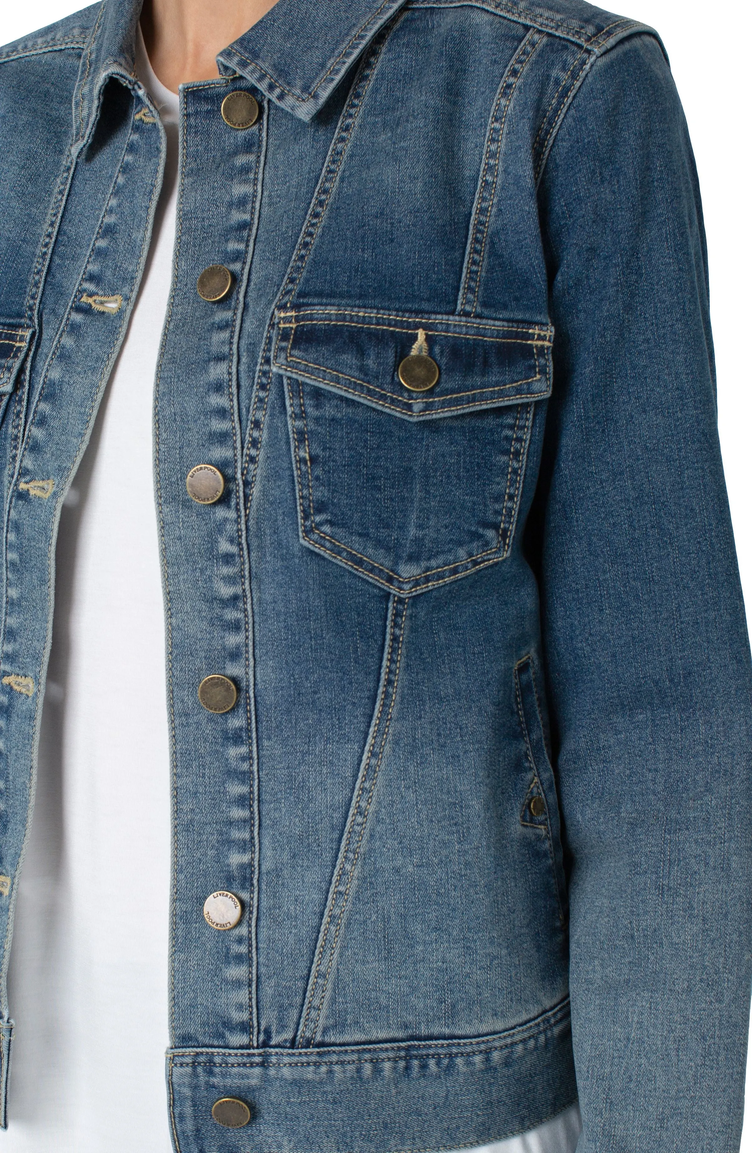 Classic Jean Jacket with Angled Seaming