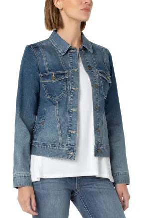 Classic Jean Jacket with Angled Seaming