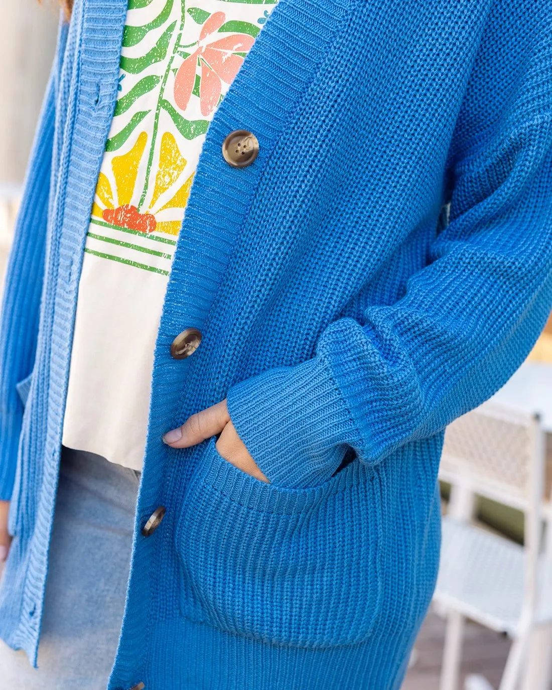 Comfy Knit Cardigan - Blue