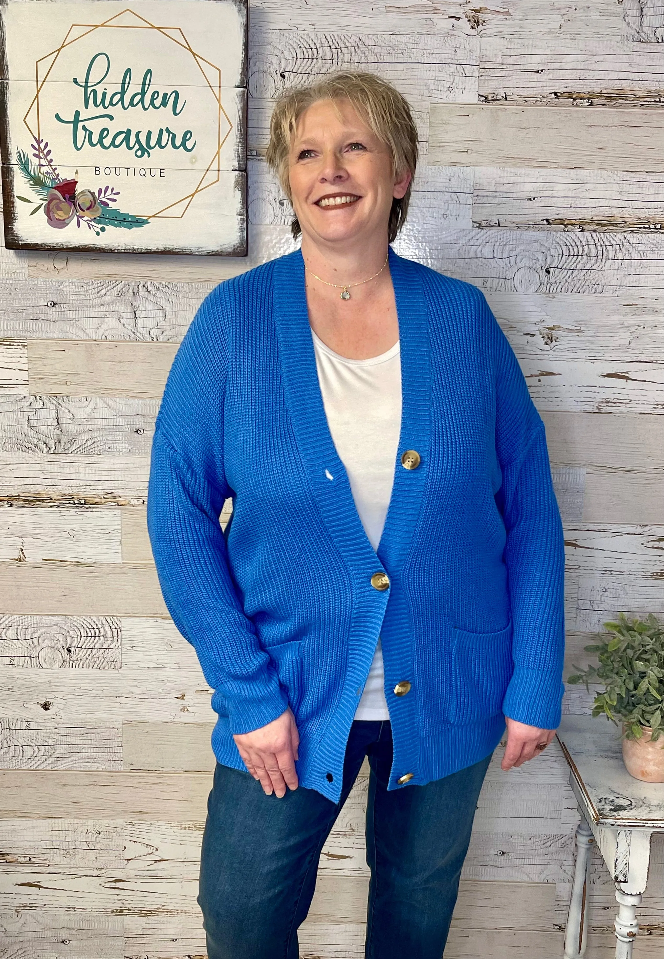 Comfy Knit Cardigan - Blue