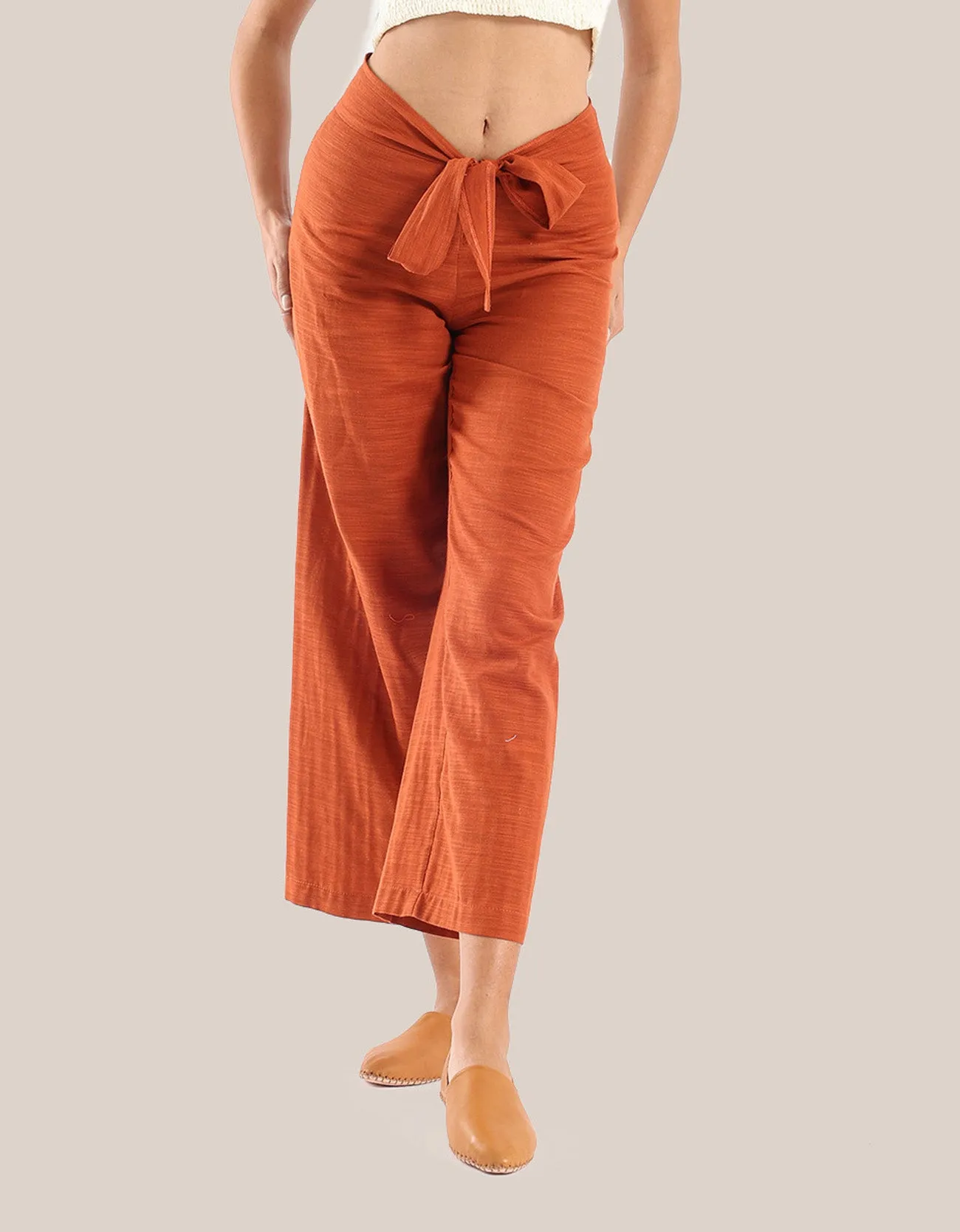 Cotton straight legged pants