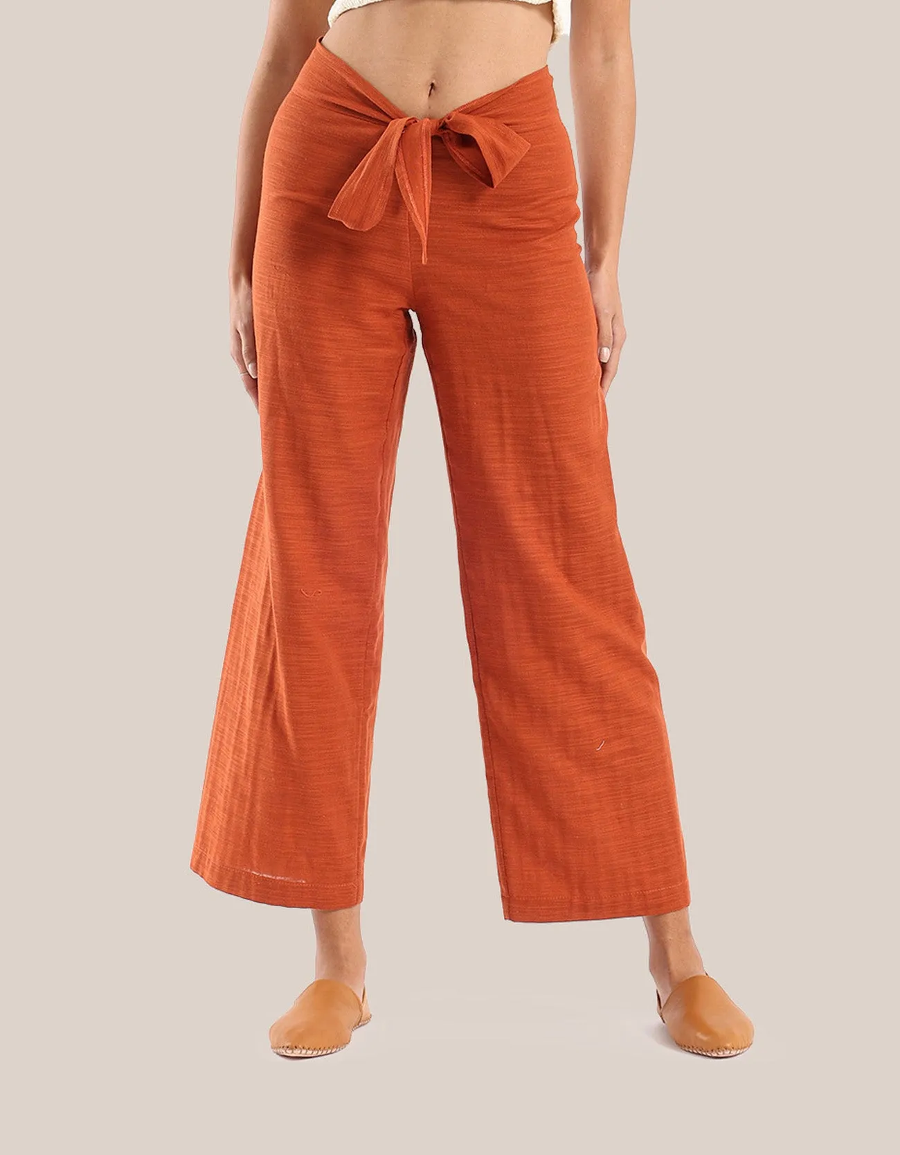 Cotton straight legged pants