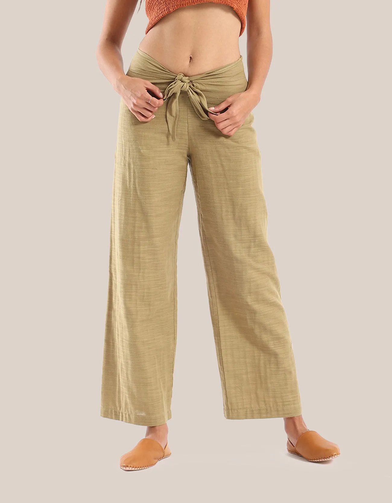 Cotton straight legged pants