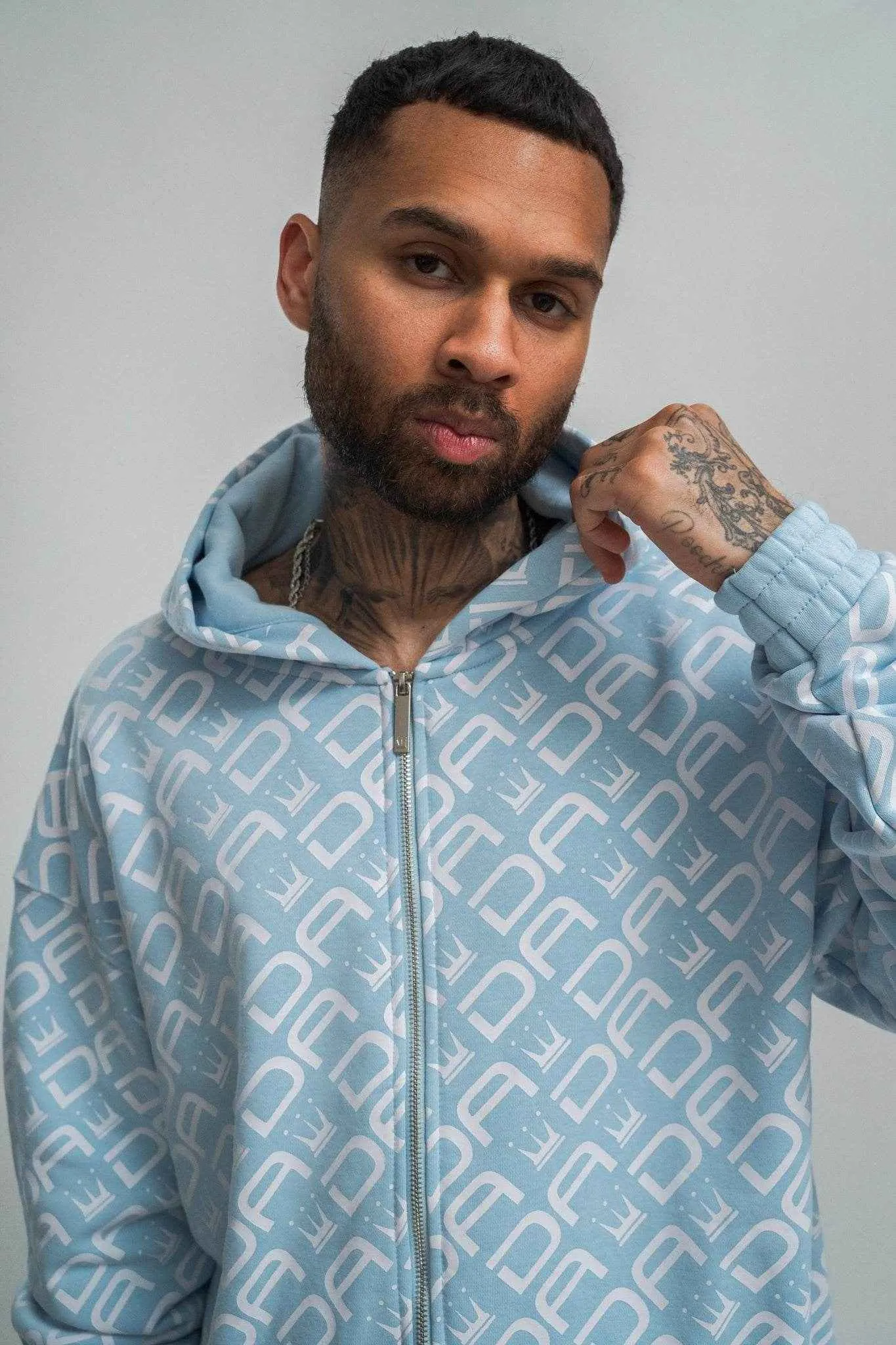 Dada Supreme All Over Zip Hoodie Baby Blue