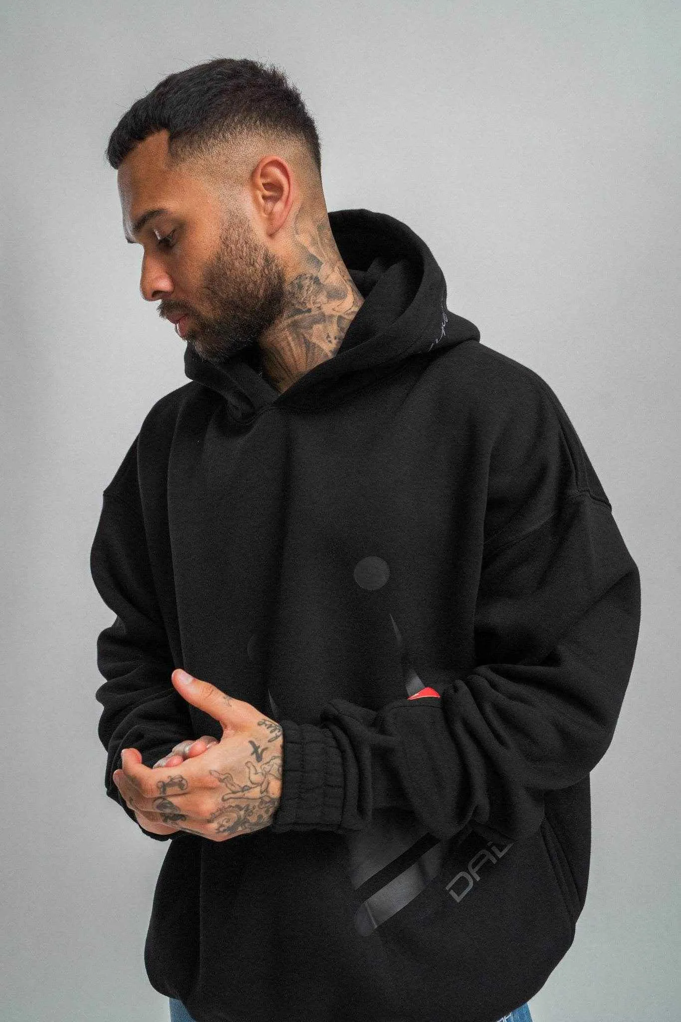 Dada Supreme Big Logo Heavy Hoodie Black Ton in Ton