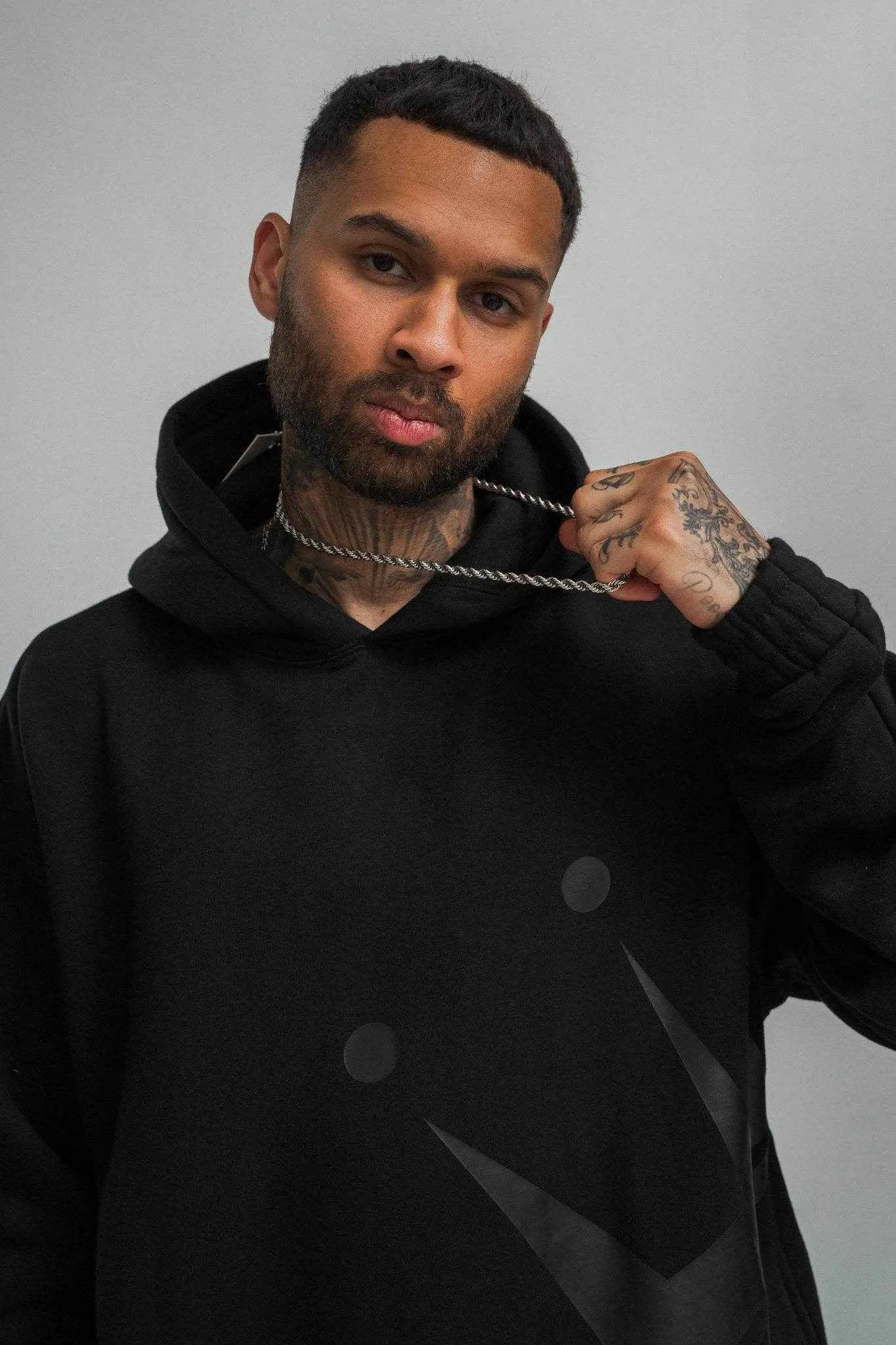 Dada Supreme Big Logo Heavy Hoodie Black Ton in Ton