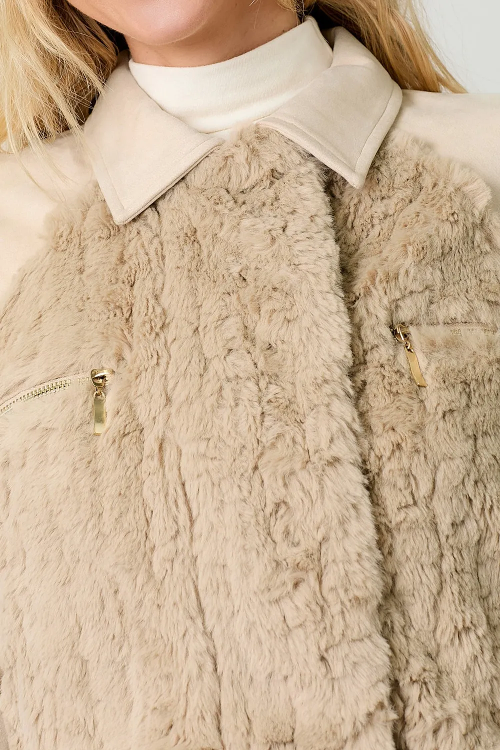 Faux Fur & Suede Crop Jacket - FINAL SALE