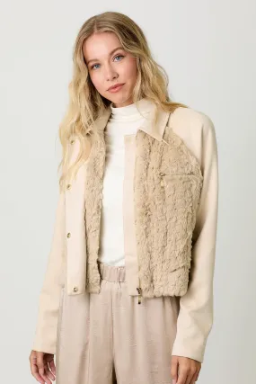 Faux Fur & Suede Crop Jacket - FINAL SALE