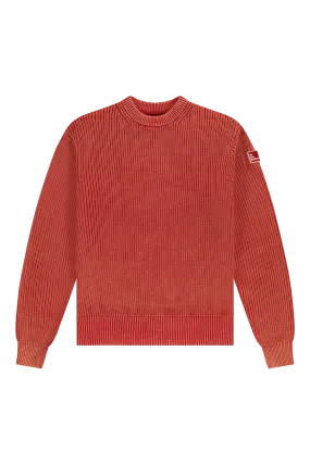 Fisherman Rib Knit Crewneck Barbados Cherry