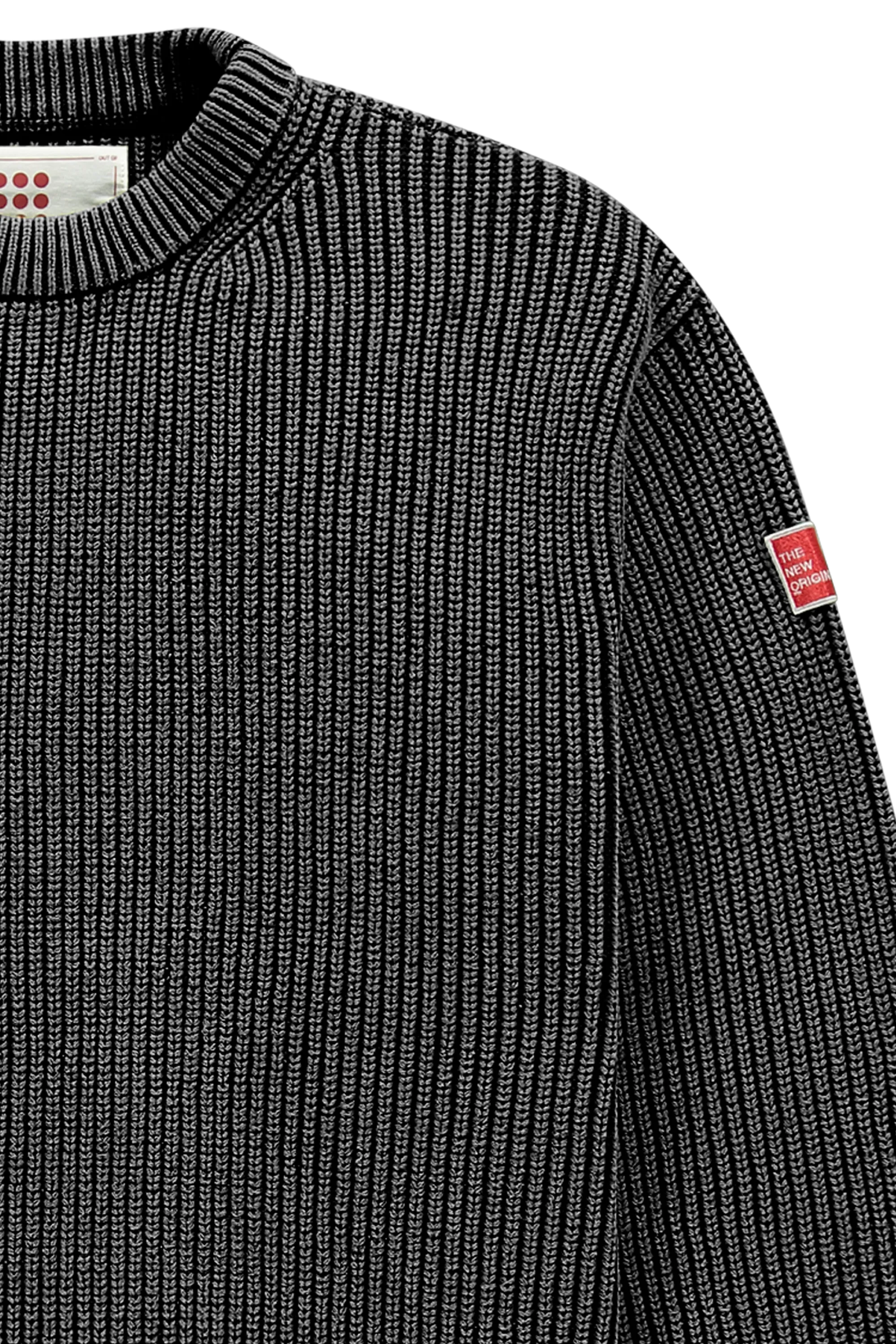 Fisherman Rib Knit Crewneck Black