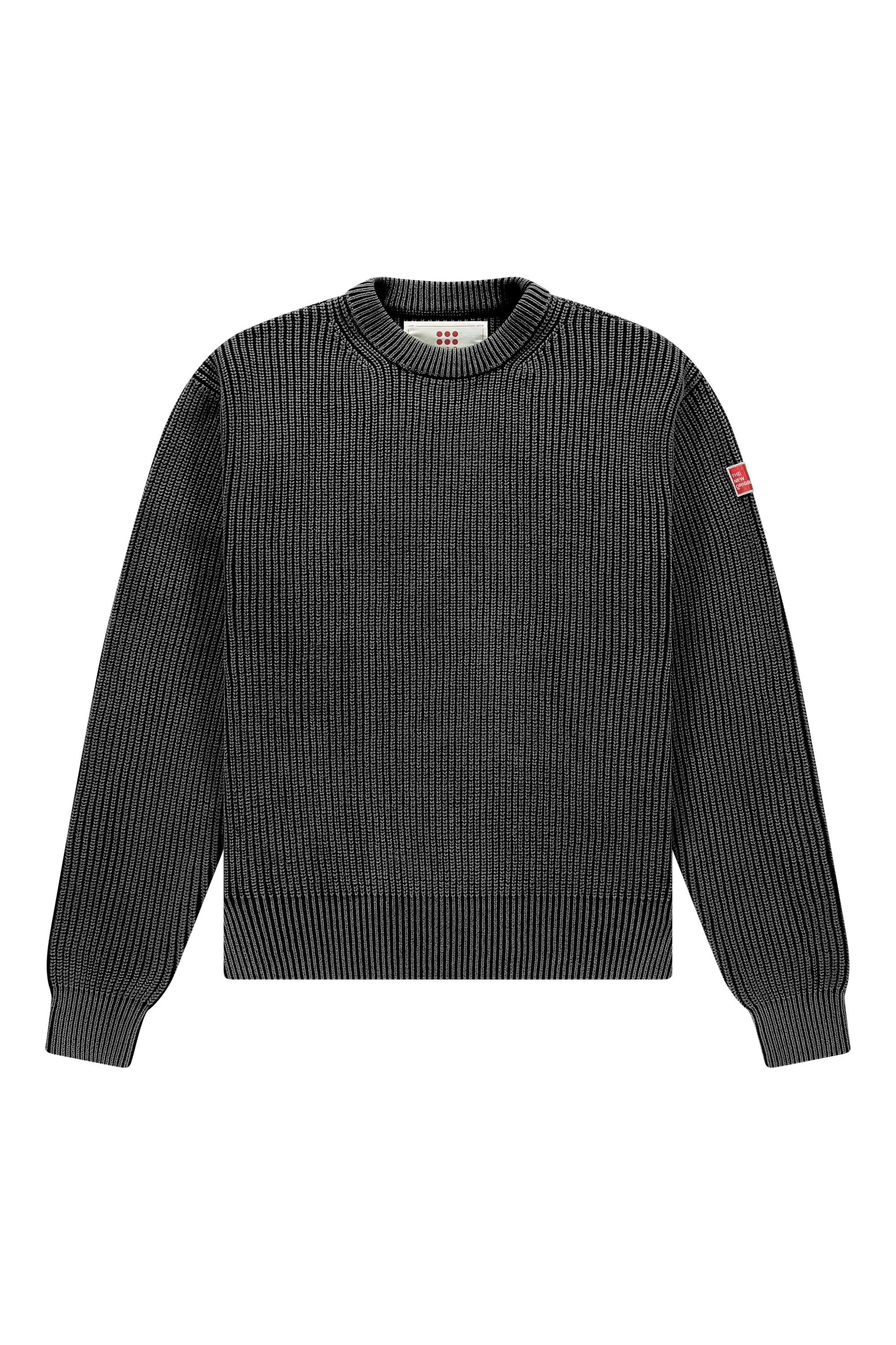 Fisherman Rib Knit Crewneck Black
