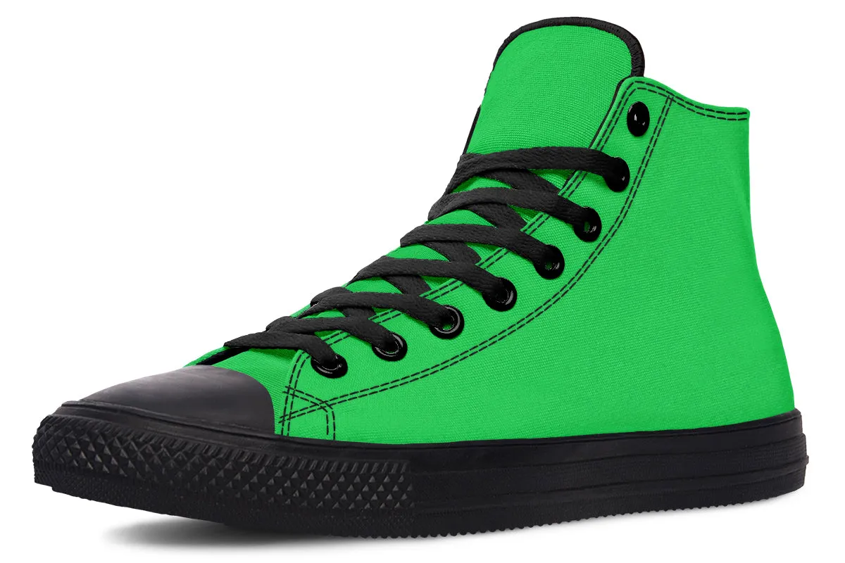 Green And Purple Mismatch High Tops