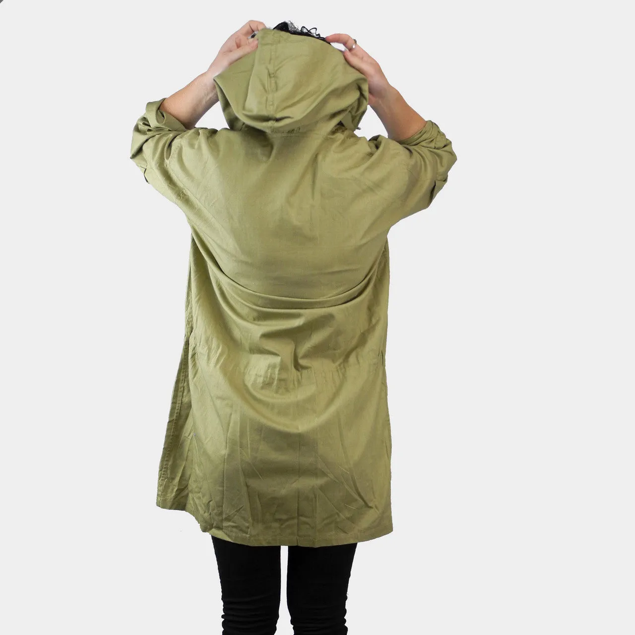 Henri Bendel Green Hooded Pullover Dress or Jacket