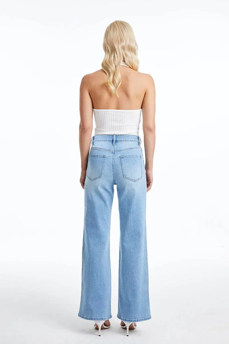 High Rise Straight Leg Stretch Jeans