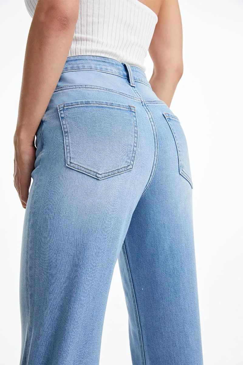High Rise Straight Leg Stretch Jeans
