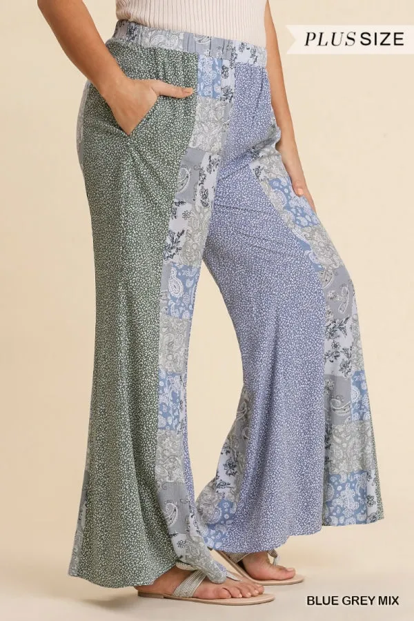 Juniper Patchwork Flowy Pants in Curvy