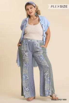 Juniper Patchwork Flowy Pants in Curvy