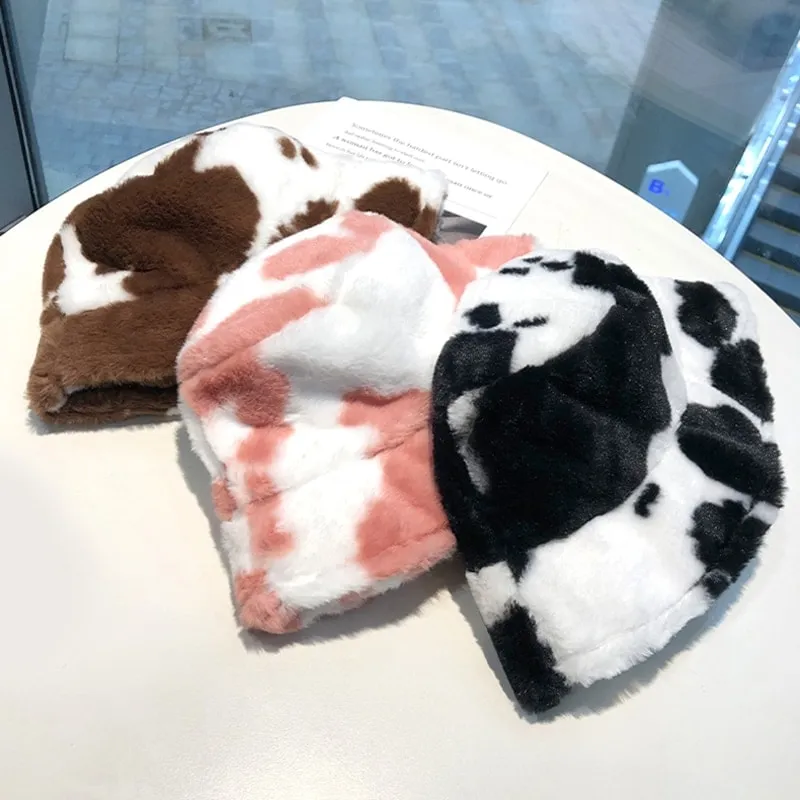 Kawaii Milk Cow Fisherman Caps