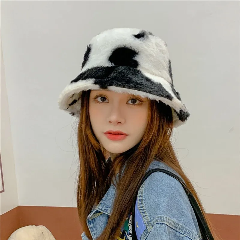 Kawaii Milk Cow Fisherman Caps