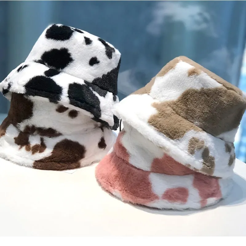 Kawaii Milk Cow Fisherman Caps