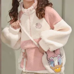 Kawaii Pink Lambswool Fuzzy Hoodie