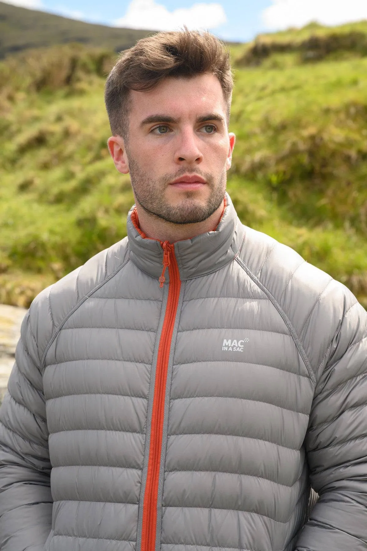 Mac in a Sac Mens Polar Reversible Jacket -ORANGE/GREY