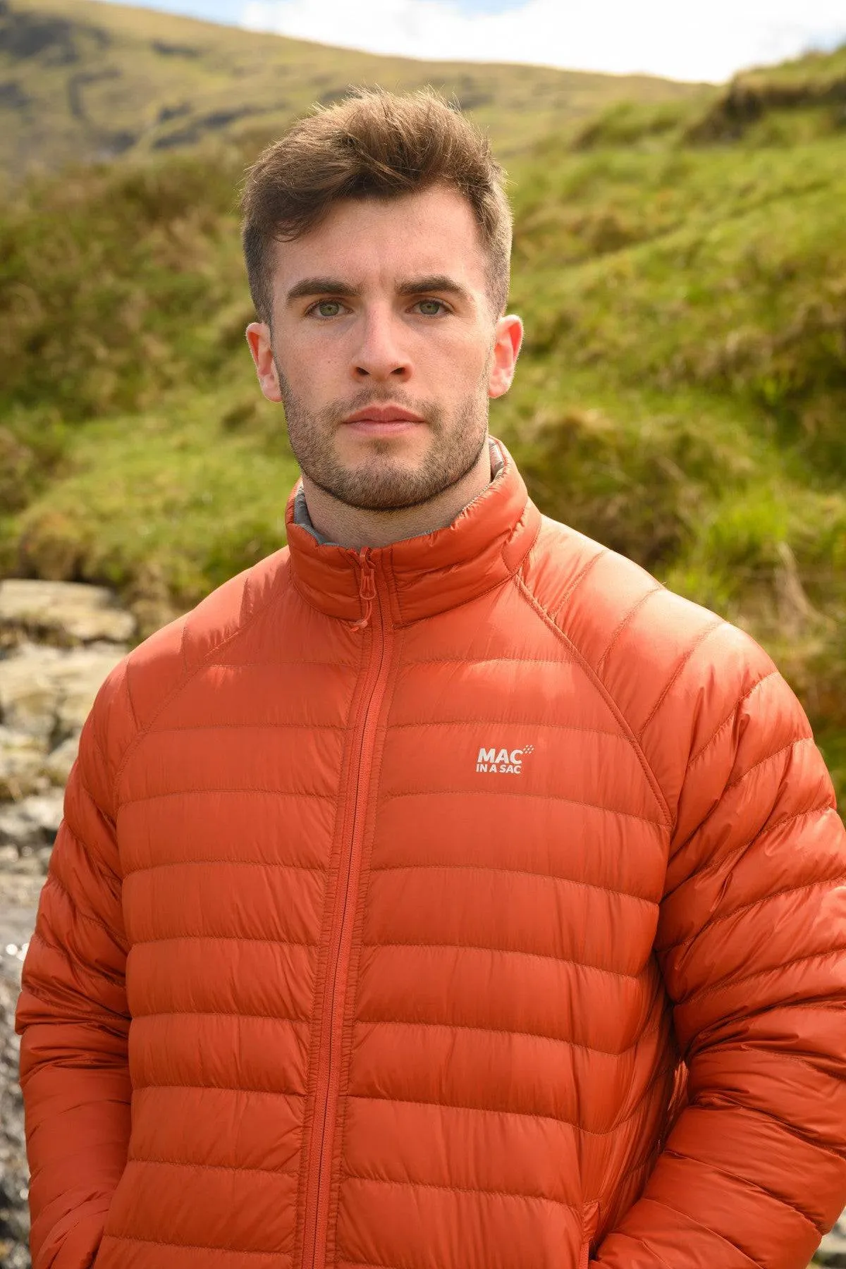 Mac in a Sac Mens Polar Reversible Jacket -ORANGE/GREY