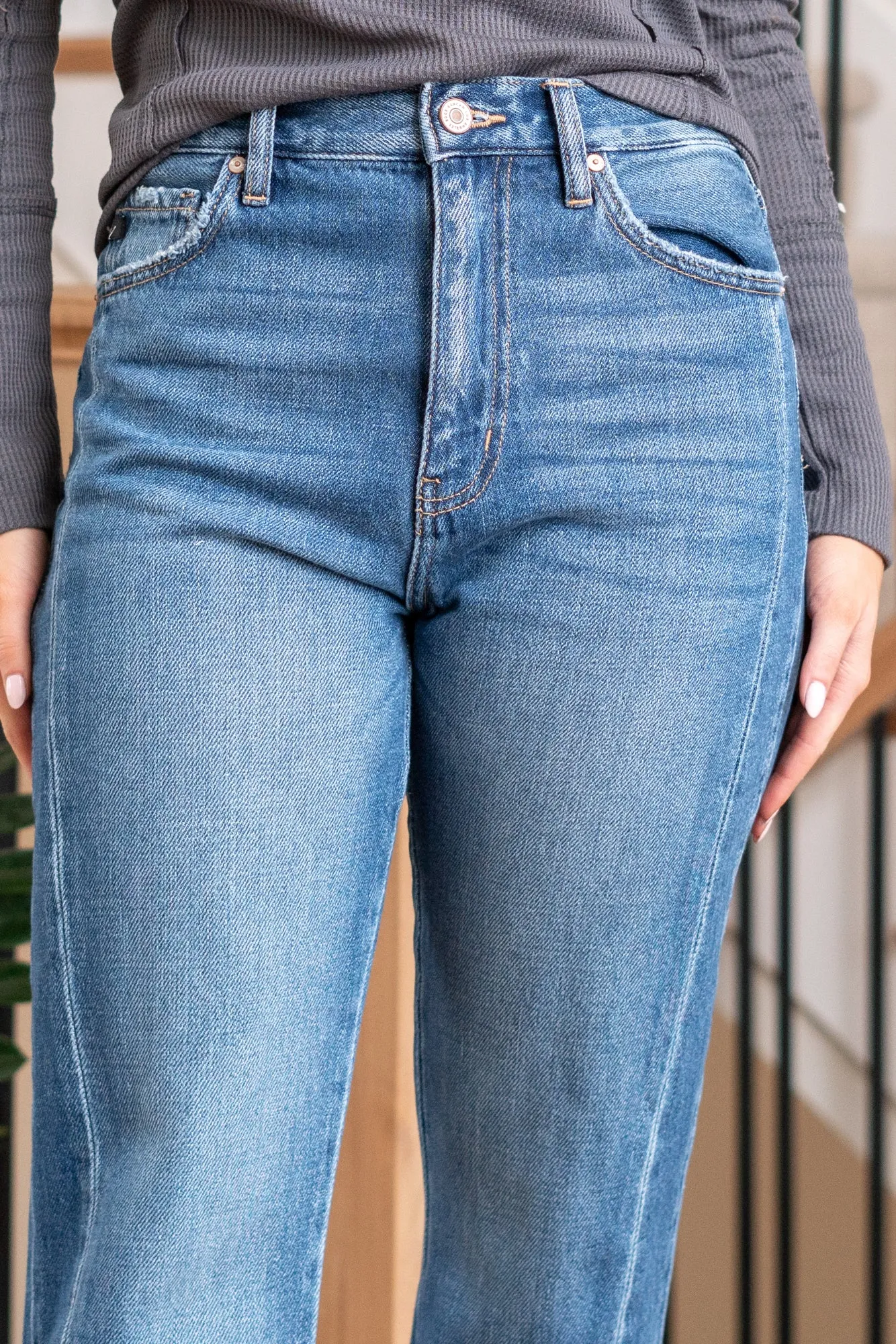 Medora High Rise 90's Split Hem Straight
