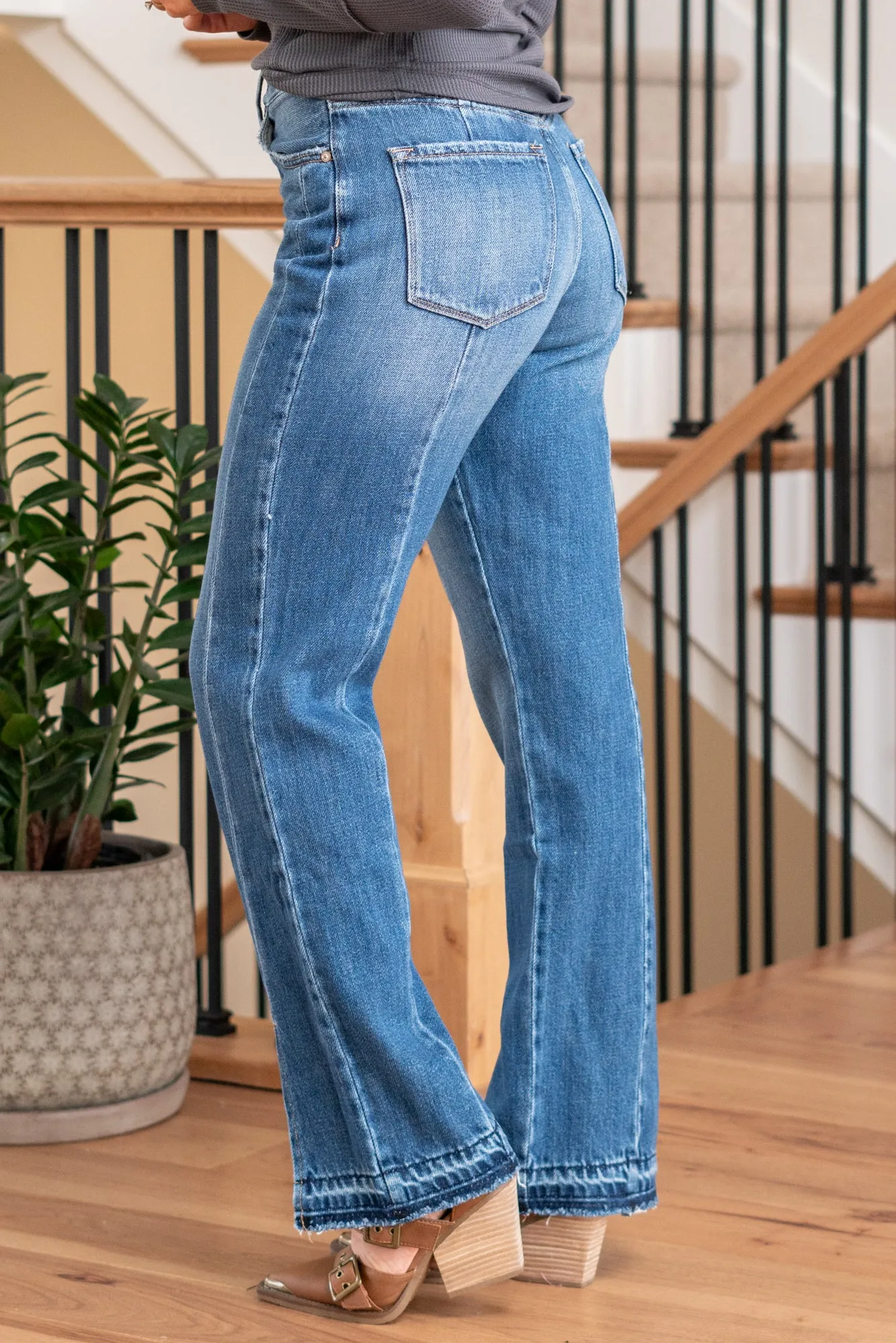 Medora High Rise 90's Split Hem Straight