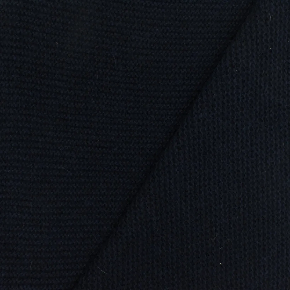 Midnight Blue Solid Wool-Poly Sweater Knit Fabric